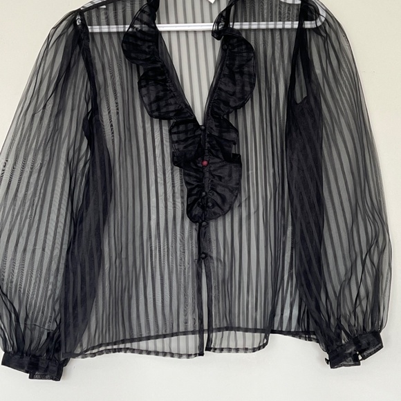 sheer women ruffled blouse - Picture 2 of 5